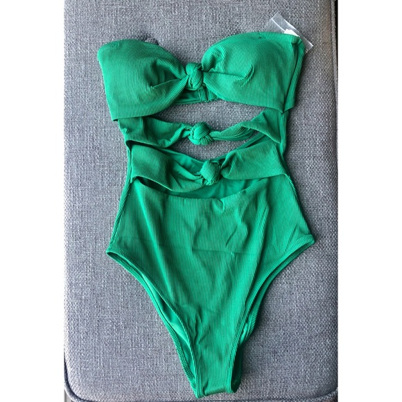 NEW Aerie ribbed triple knot one piece swimsuit 💚 - Picture 3 of 13